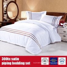 100%Cotton 300TC Satin Piping Luxury Linen For Hotels